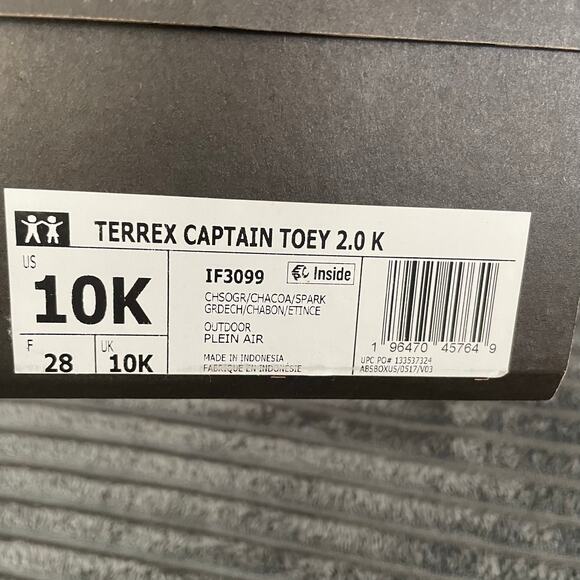 Adidas Terrex Captain Toey 2.0 Size 10K Gray Outdoor Sandals IF3099-BOX INCLUDED - Picture 7 of 9
